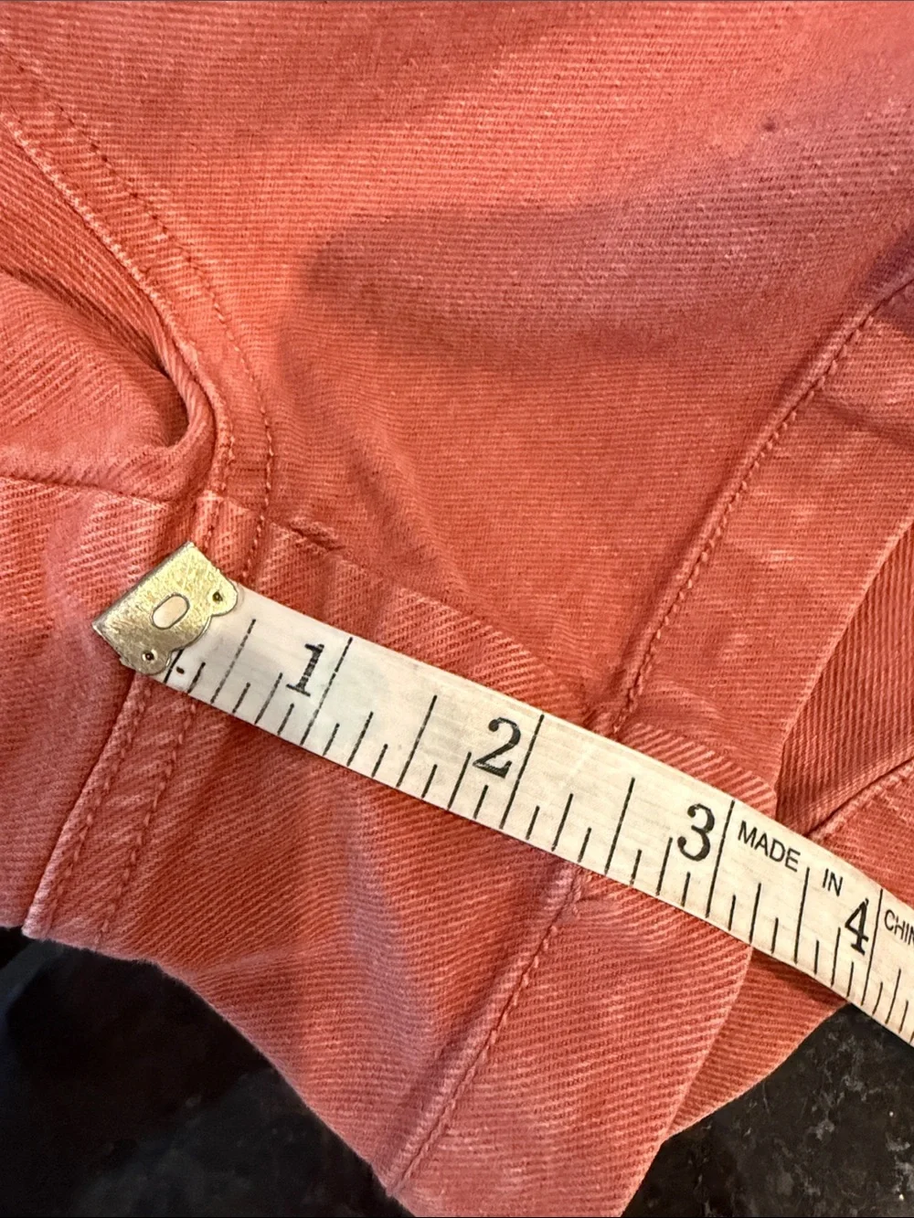 LOFT Rust Orange Welt Pocket High Rise Stretch Denim Jean Shorts Size 30/10